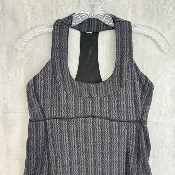 Lululemon Scoop Neck Tank Luon Light Womens Size 6 Bra Built In Mesh Non Padded - Picture 2 of 8